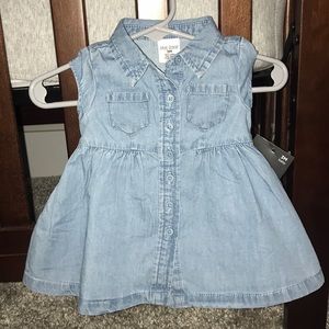 Okie Dokie Denim Collared Dress 3M